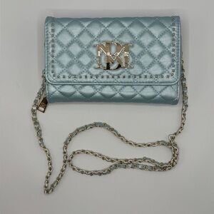 New Badgley Mischka Light Blue Quilted Crossbody